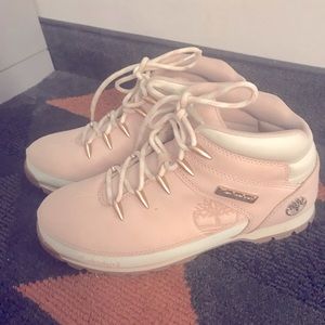 Womens baby pink Timberland Boots
